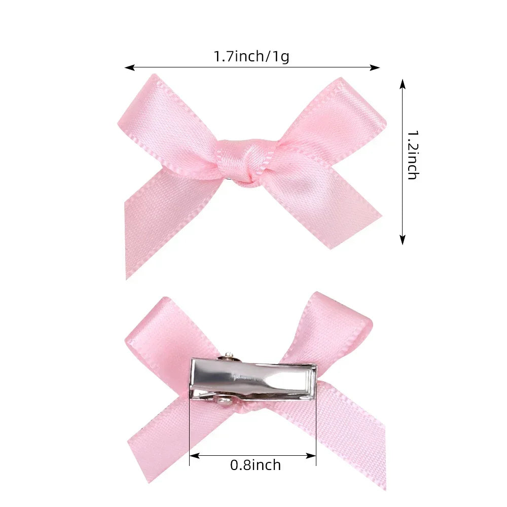 24Pcs Girls Bows Mini Hair Clips  Handmade