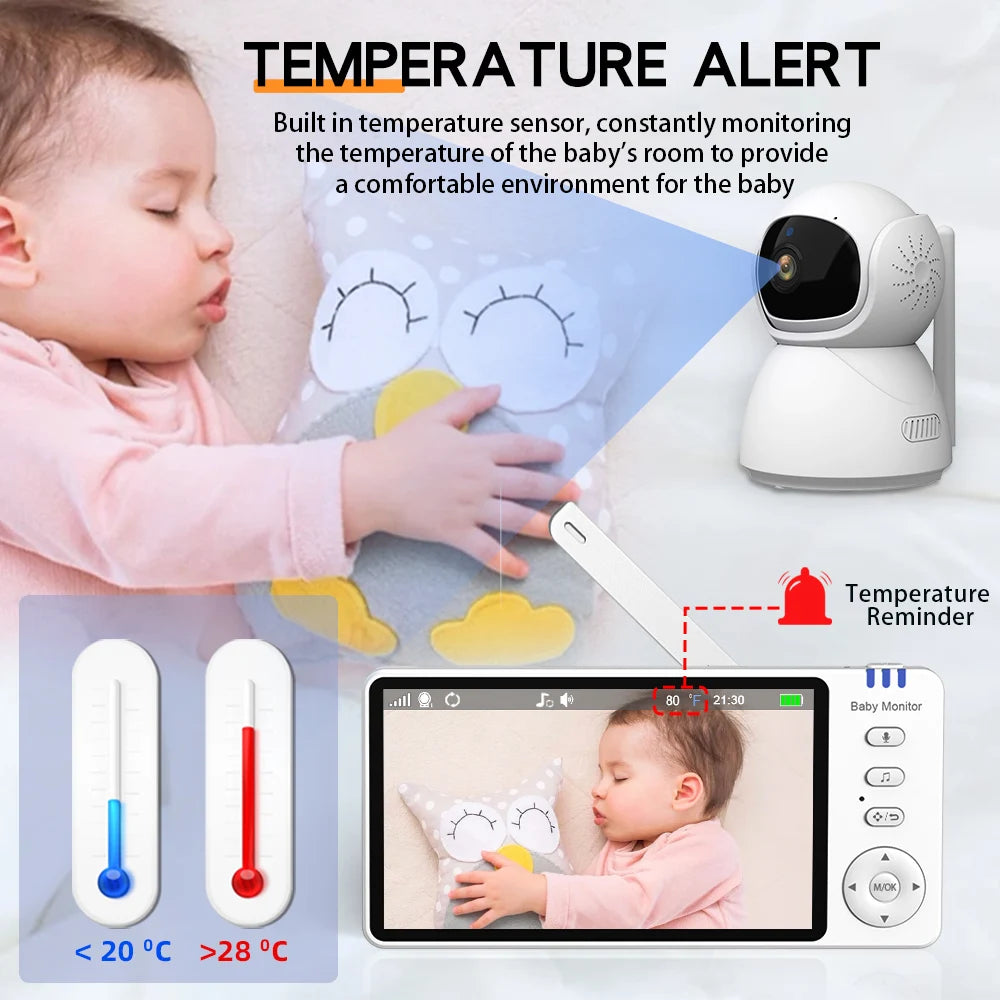 5"IPS Video Baby Monitor With Pan Tilt