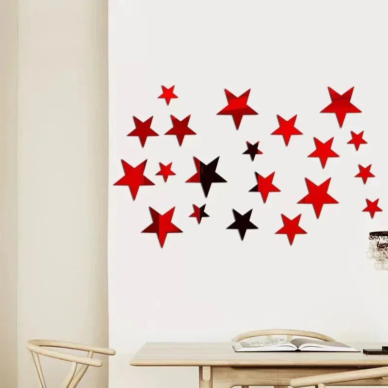 20/42pcs Star Mirror Wall Sticker