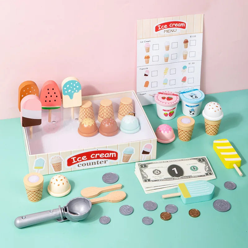 Wooden Simulated Ice Cream Toys