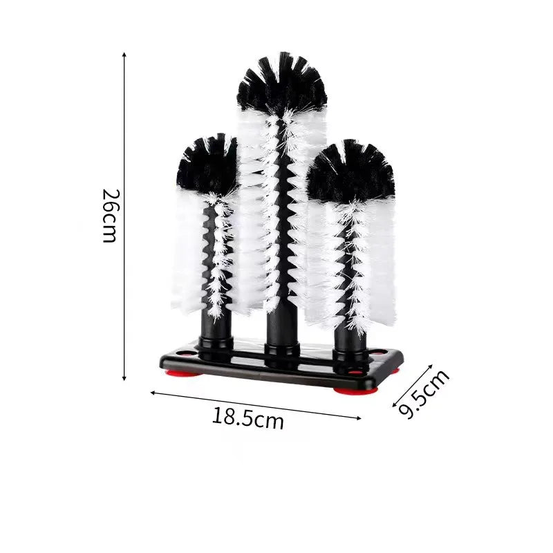 3pcs Brush Head Set Water Bottle Cleaning Brush