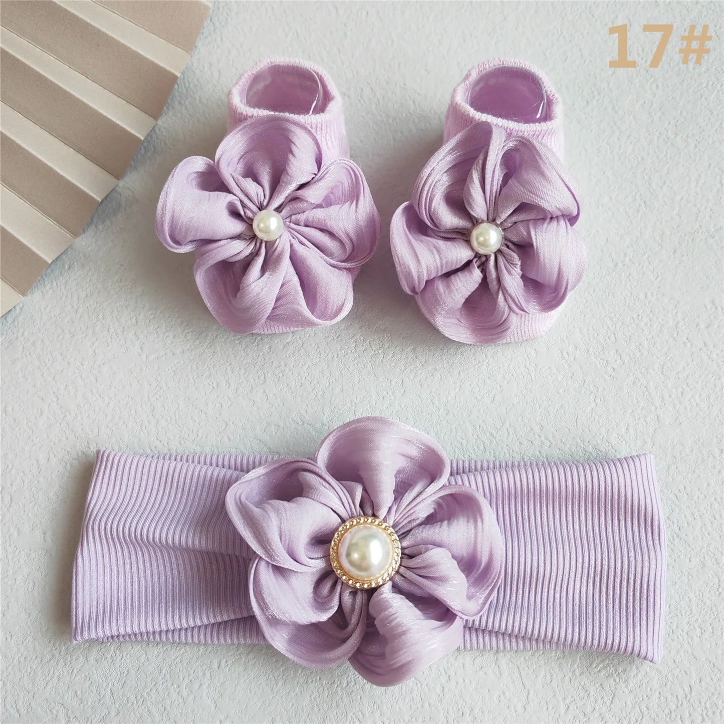 2Pcs/Set Lace Flower Baby Girl Headband Socks