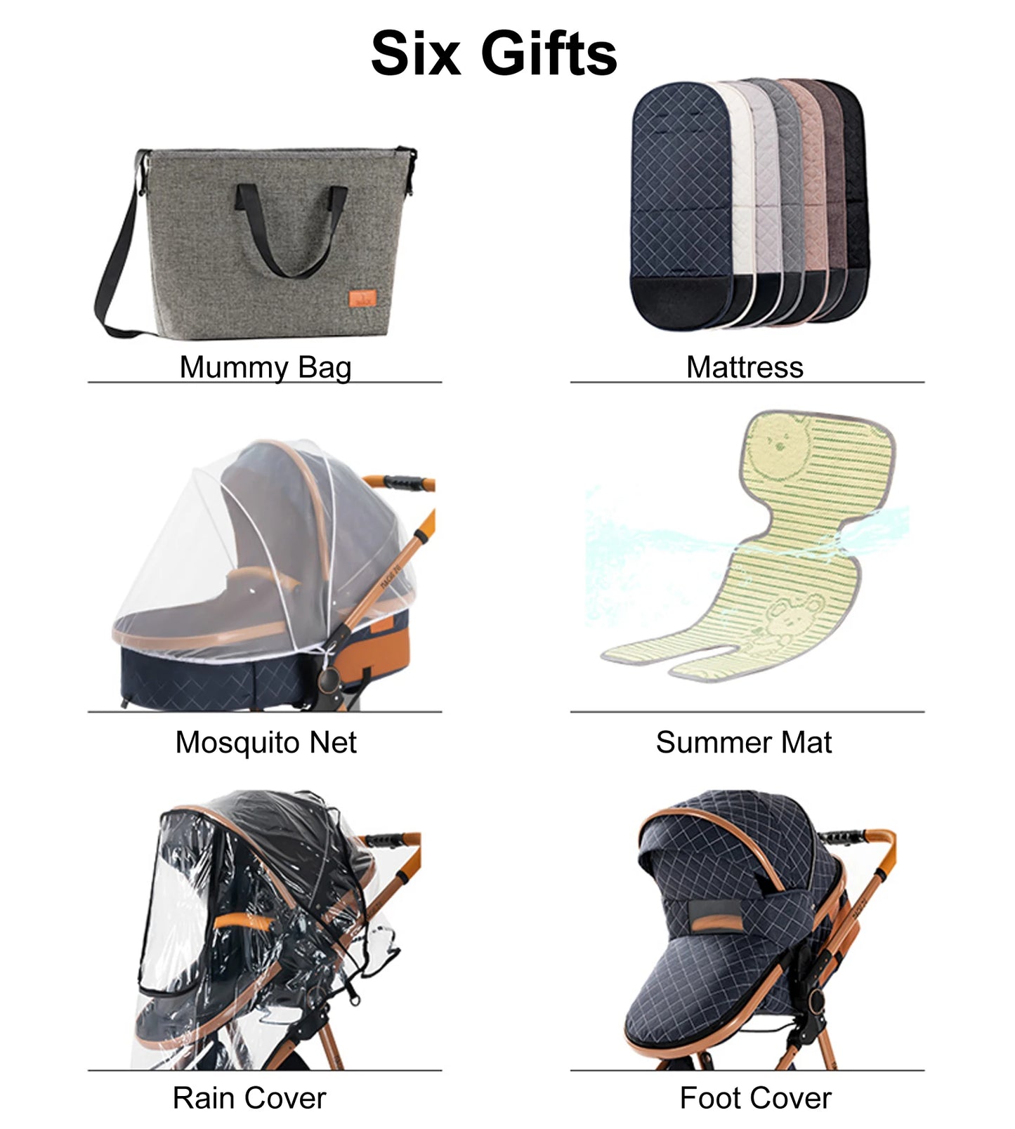 Baby Carriage 3 IN 1 Portable Travel Pram