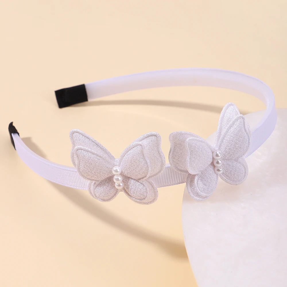 1Pcs Cute Girl Butterfly Hairband Simulated Pearl