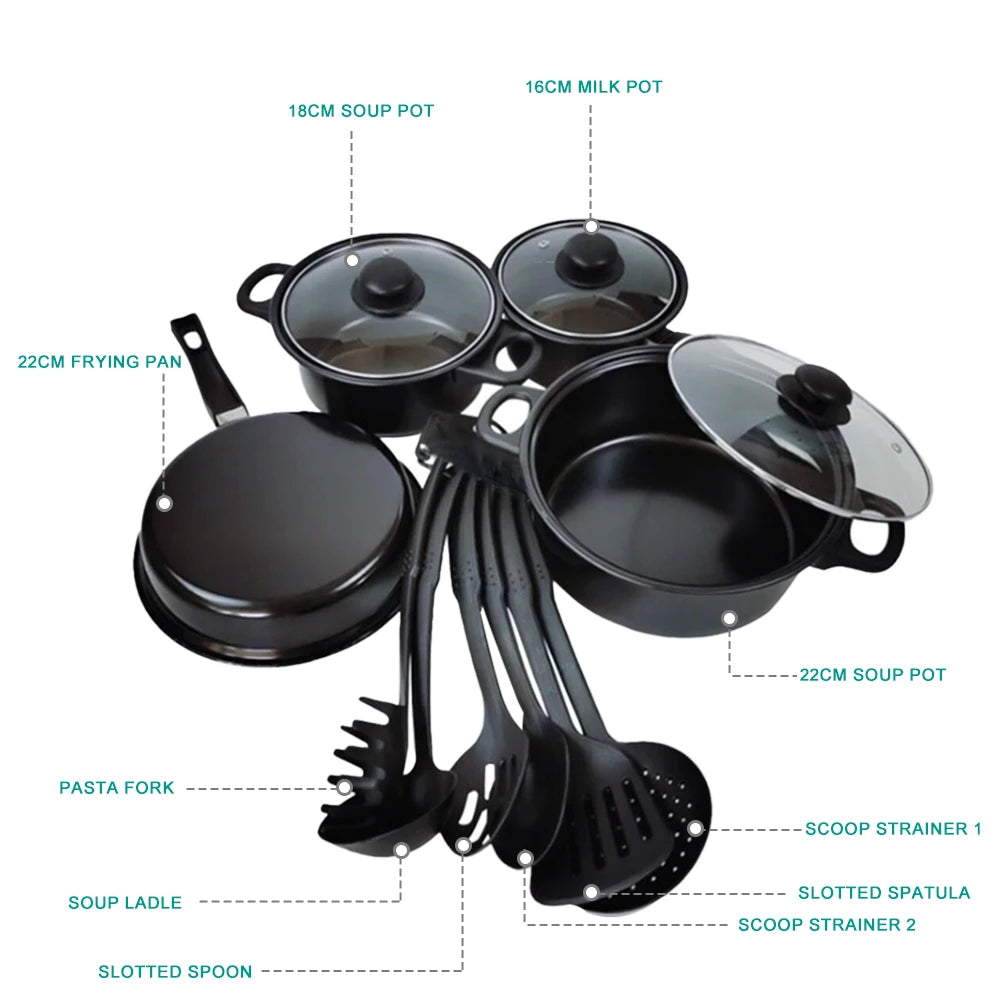 13-Pieces/Set Non-Stick Pots And Pans Set Kitchen