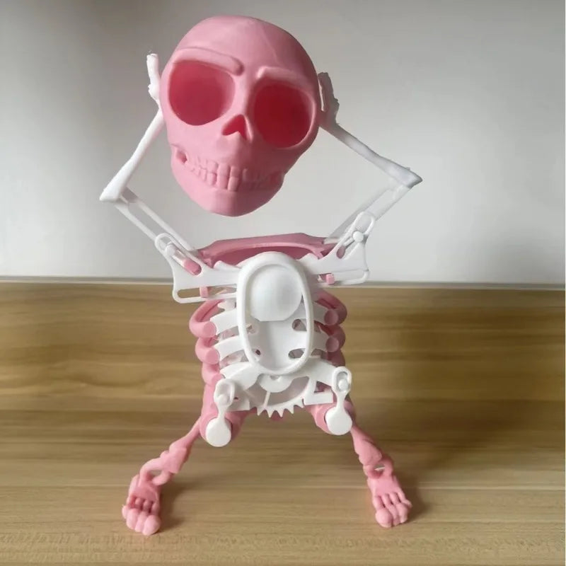 3D Printed Dancing Skeleton Skull Desktop Ornament