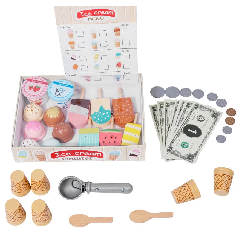 Wooden Simulated Ice Cream Toys