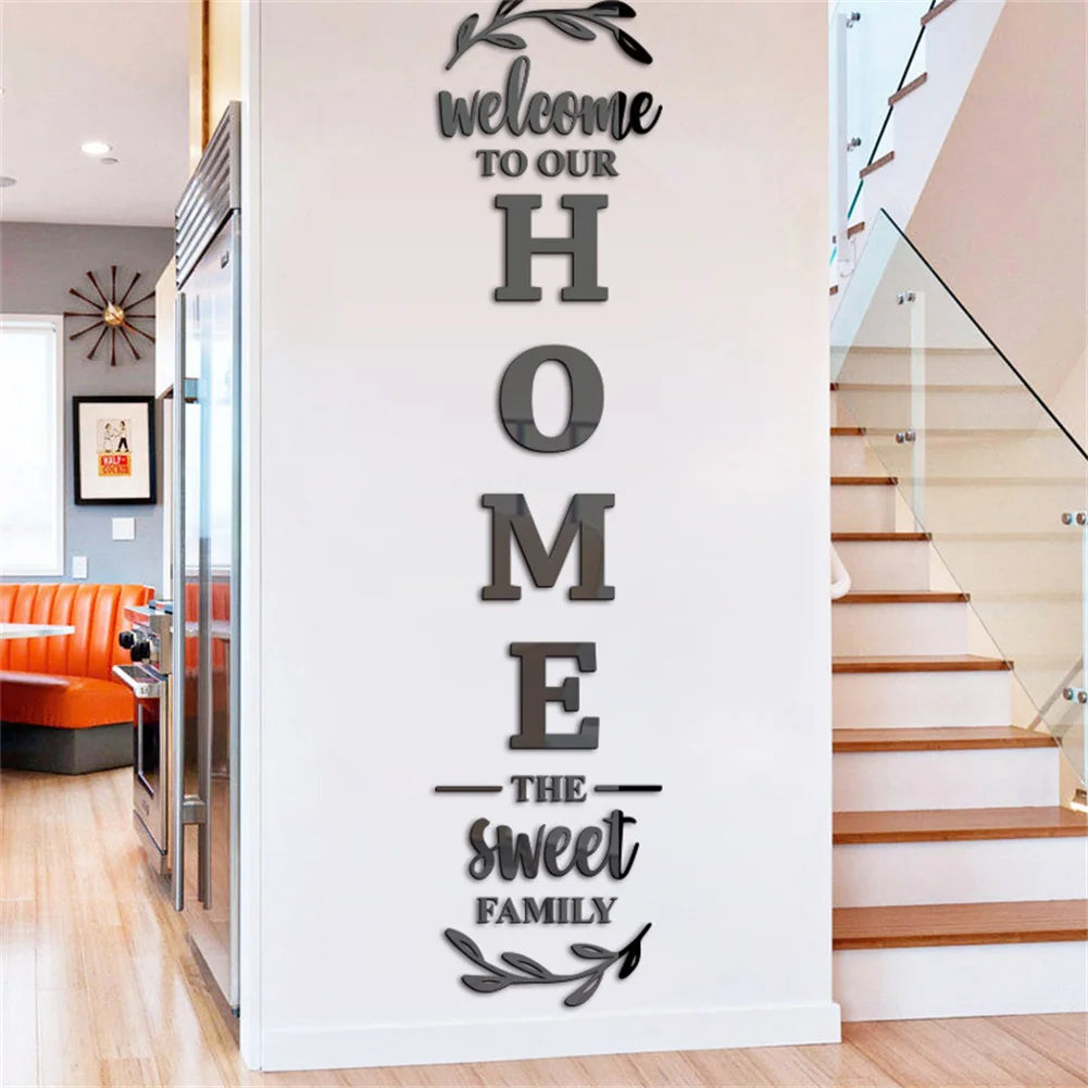 Large 3D Home Mirror Wall Stickers