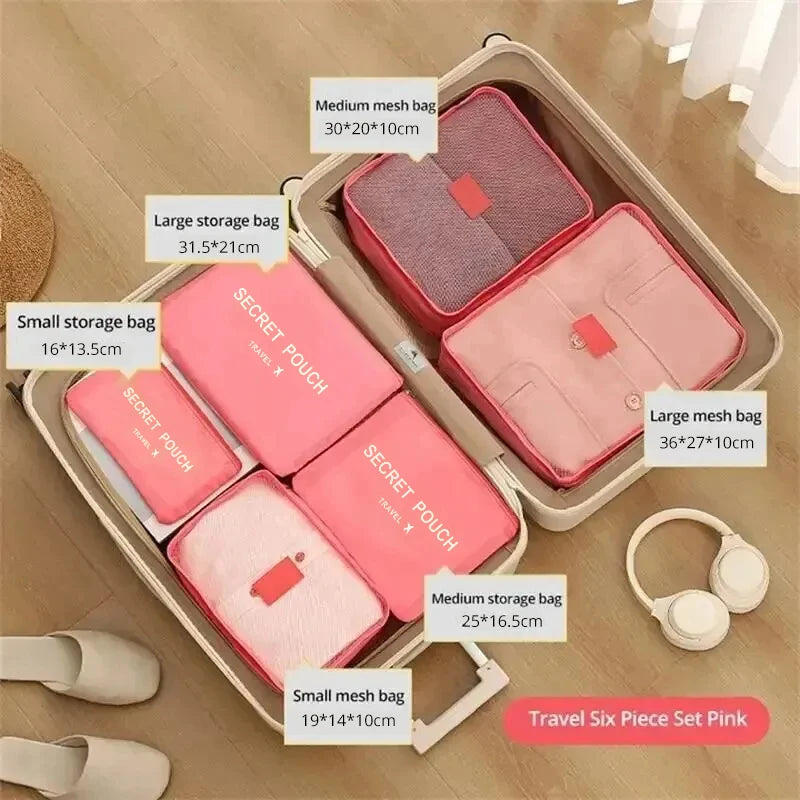 6pcs Travel Storage Bag Large Capacity