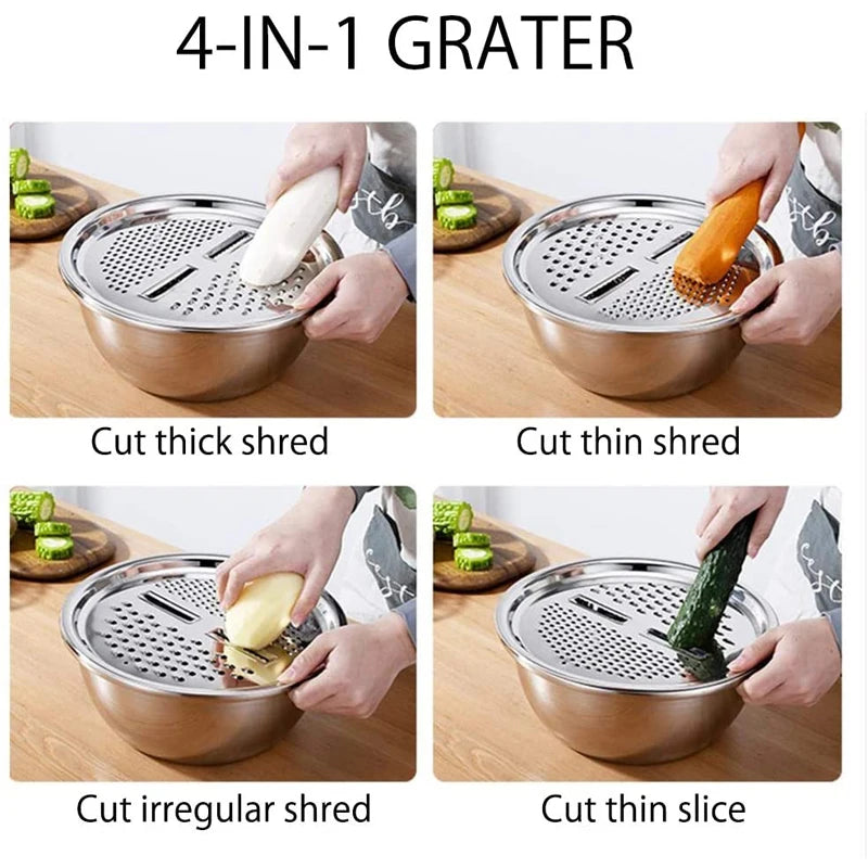 3 In 1 Vegetable Slicer Cutter Drain Baske