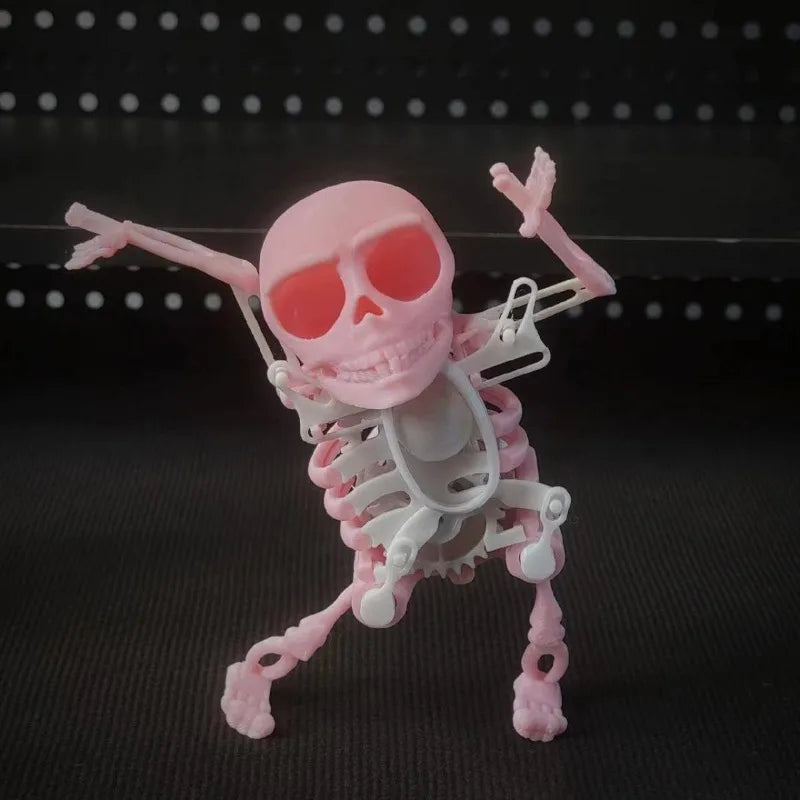 3D Printed Dancing Skeleton Skull Desktop Ornament