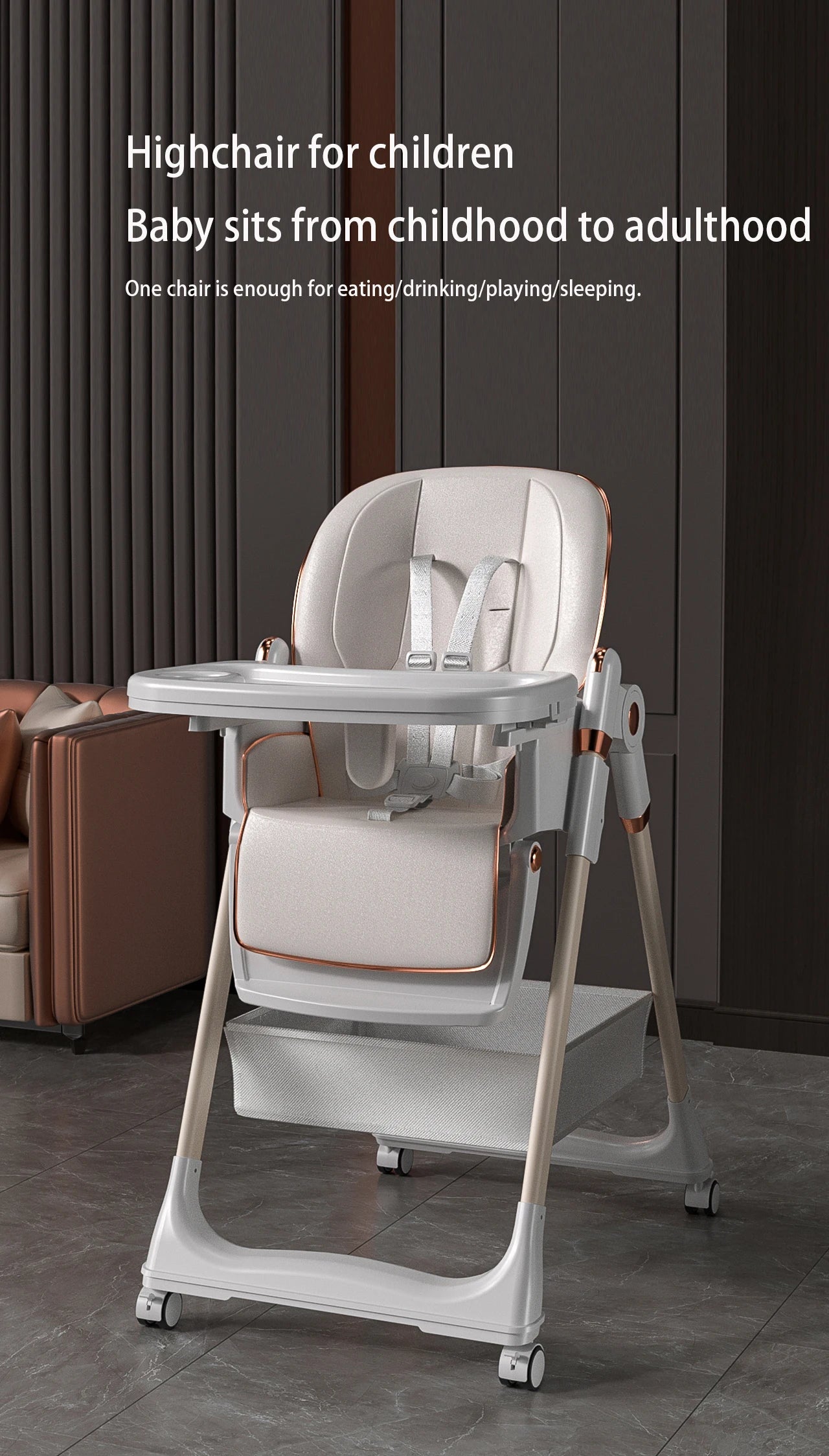 Baby Feeding Table Chair with Wheels