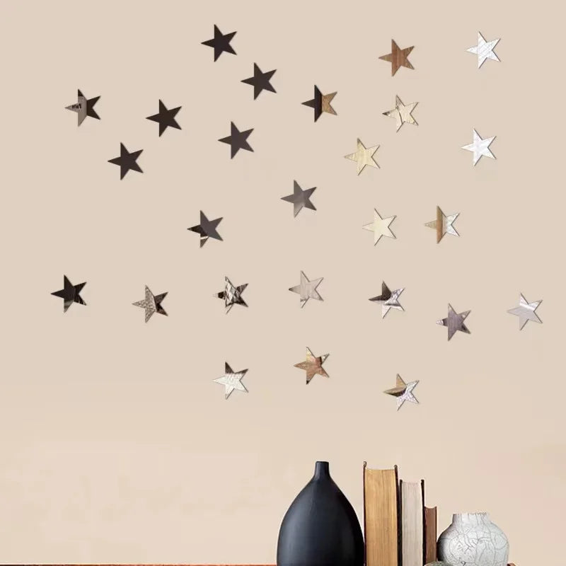 20/42pcs Star Mirror Wall Sticker