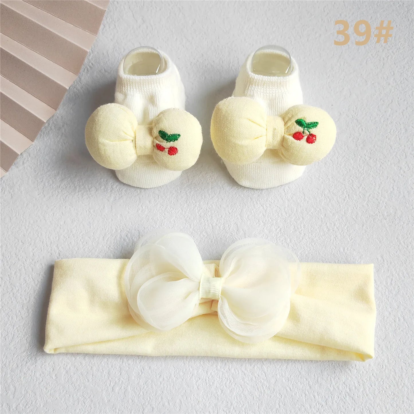 2Pcs/Set Lace Flower Baby Girl Headband Socks