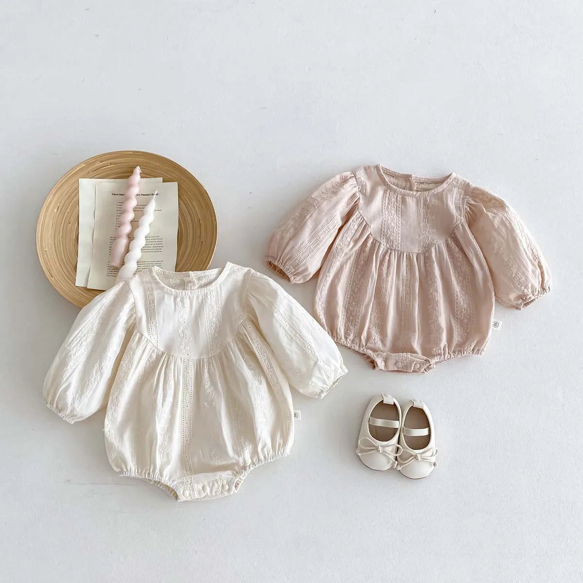 New Fall Newborn Jacquard Round Neck Long-sleeved Bodysuit