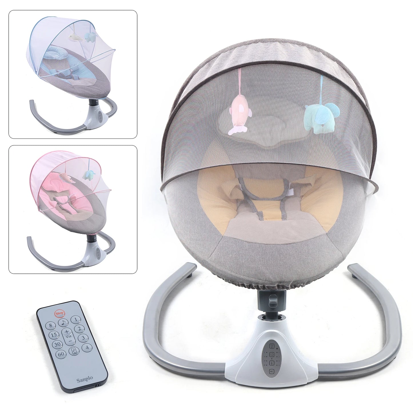 Electric Baby Swing with 4 Speeds & Timer