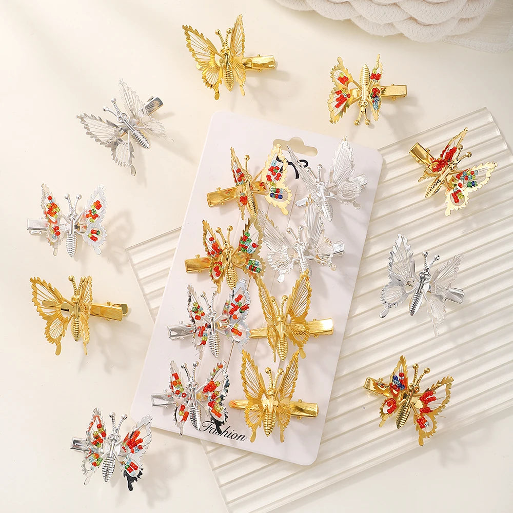 2pcs/set Metal Clip Move Simulation Butterfly