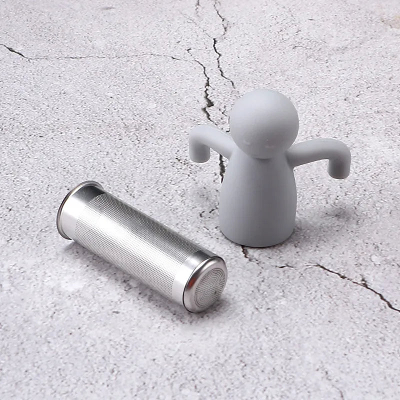 Creative Little Man Shape Silicone Stainless Steel Tea Infuser