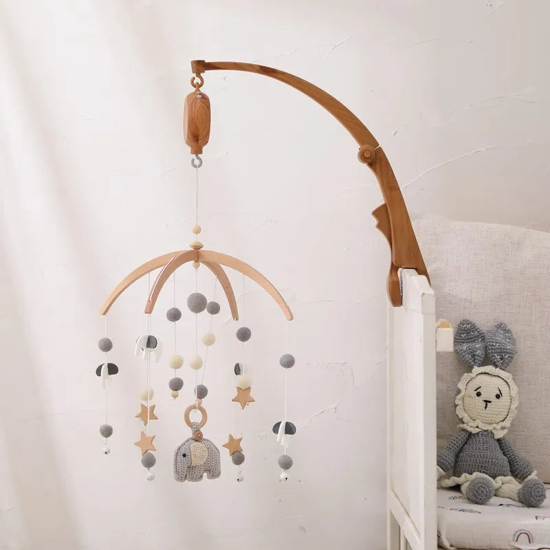 Wooden Baby Rattle Mobile 0-12Month