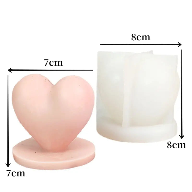 Silicone Candle Mold 3D Heart Aromatherapy