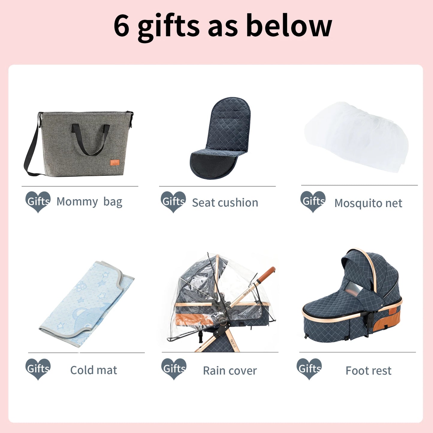 Baby Carriage 3 IN 1 Portable Travel Pram