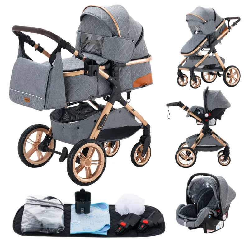 3 in 1 Baby Stroller Easy Folding