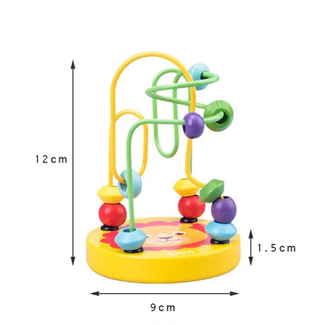 Baby Toys Wooden Roller Coaster Bead Maze Abacus Math