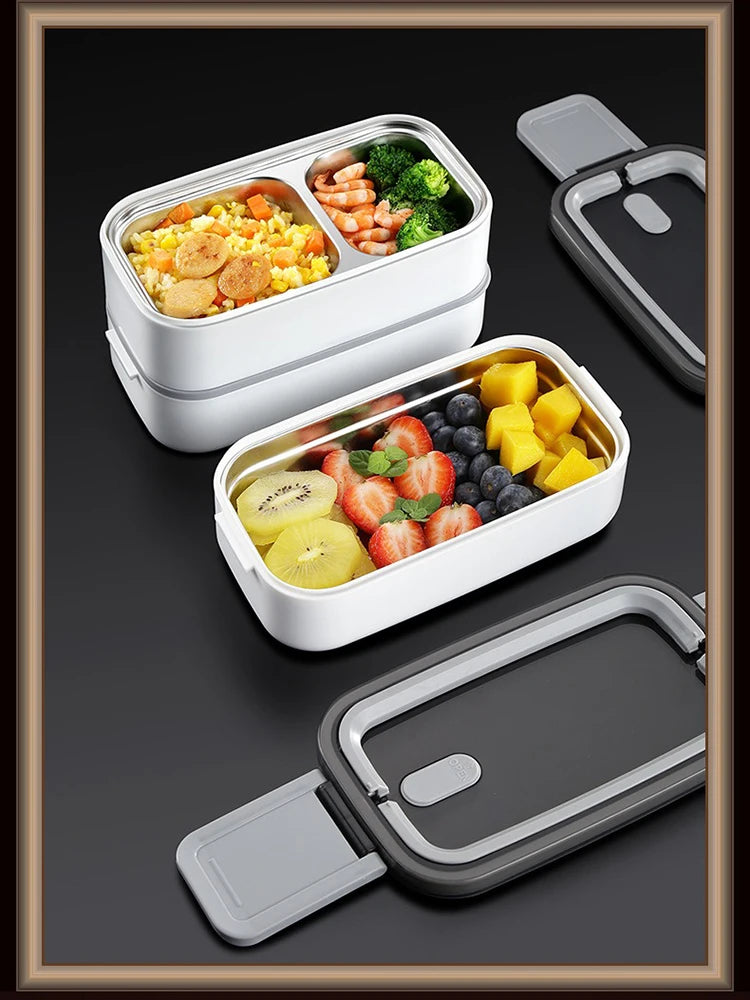 Stainless Steel Lunch Box with Thermal Bag Double Compartment