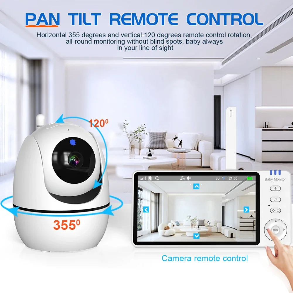 Camera 2.4G Mother Kids Surveillance PTZ Video Cams Temperture Display Home Security Cam