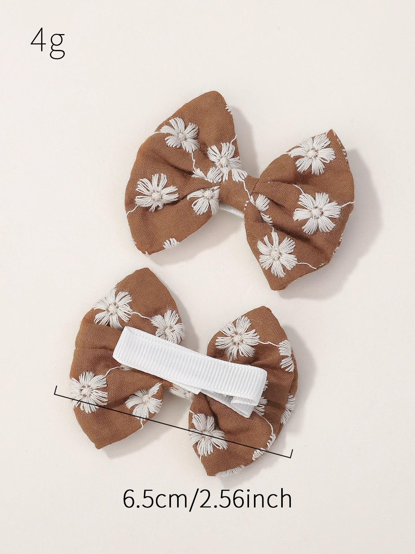 10pcs/set Embroidery Bows Hair Clips Handmade