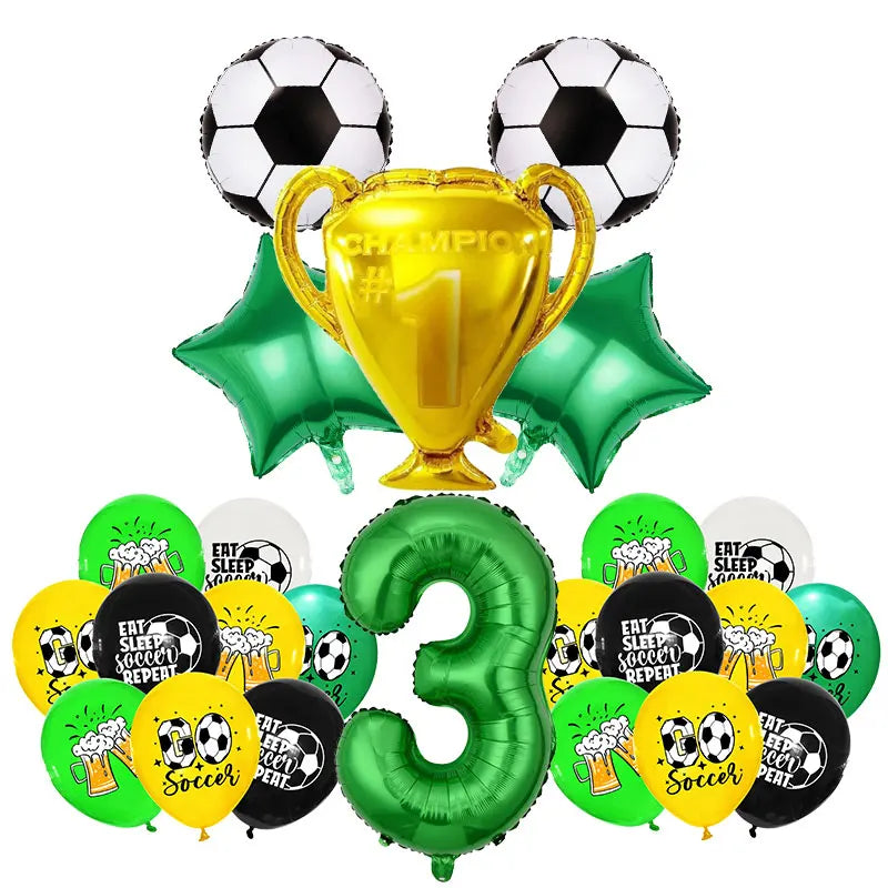 Soccer Football Birthday Decorations Aluminum Film Balloon Tableware Plate Cup Napkins Tablecloth Baby Shower Party Supplies