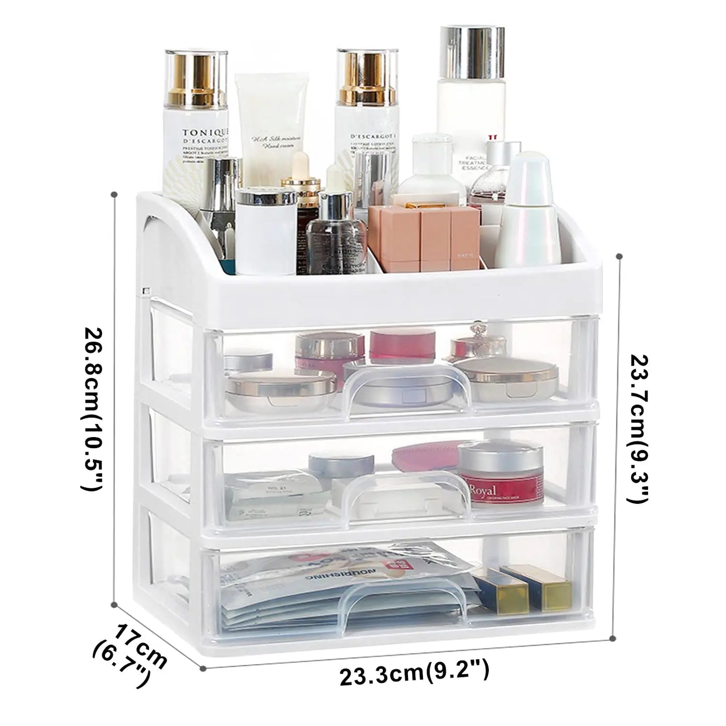 Skincare Desktop Storage Box with 3 Drawers