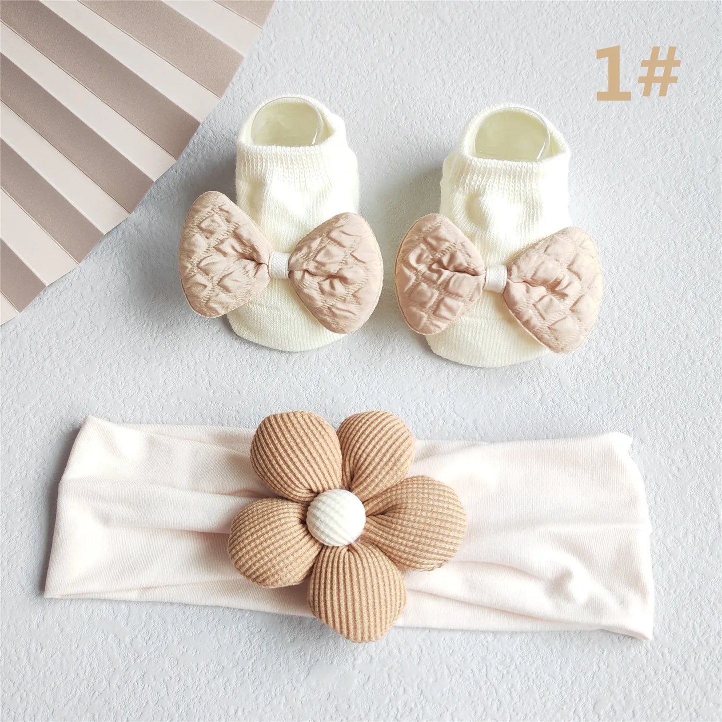 2Pcs/Set Lace Flower Baby Girl Headband Socks