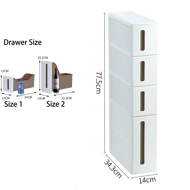 Narrow Seam Cabinet Storage