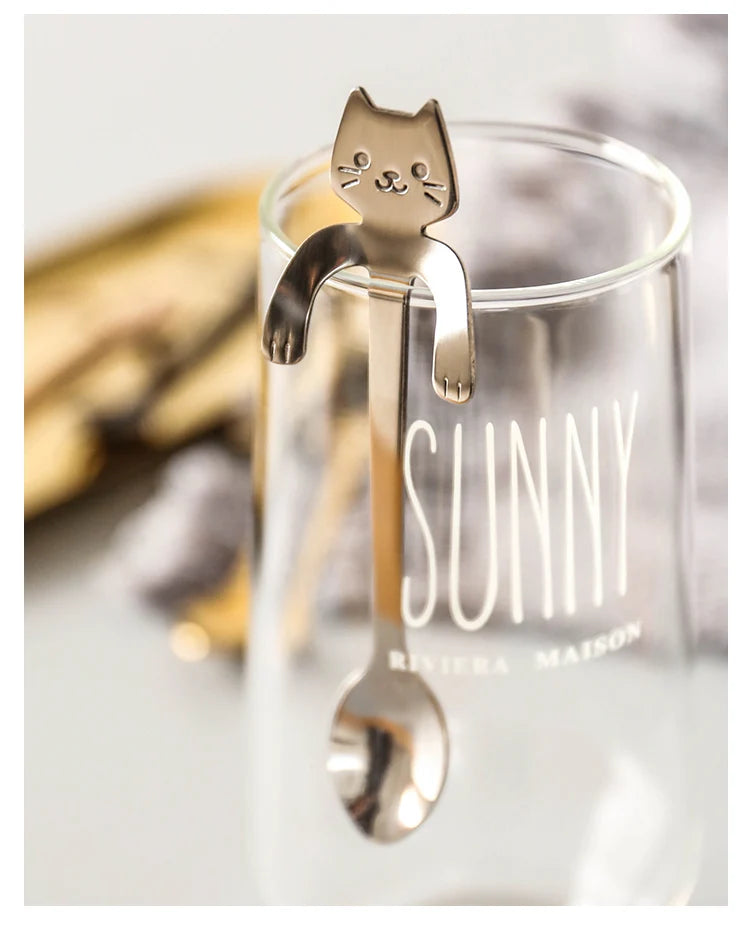 4pcs/set Stainless Steel Mini Cat Kitten Design