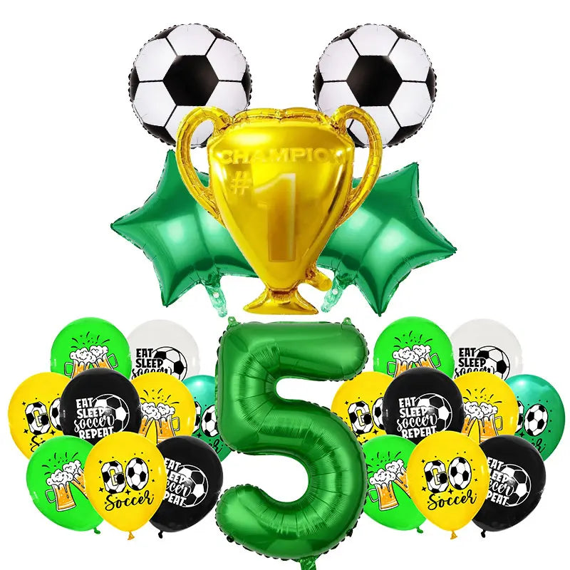 Soccer Football Birthday Decorations Aluminum Film Balloon Tableware Plate Cup Napkins Tablecloth Baby Shower Party Supplies