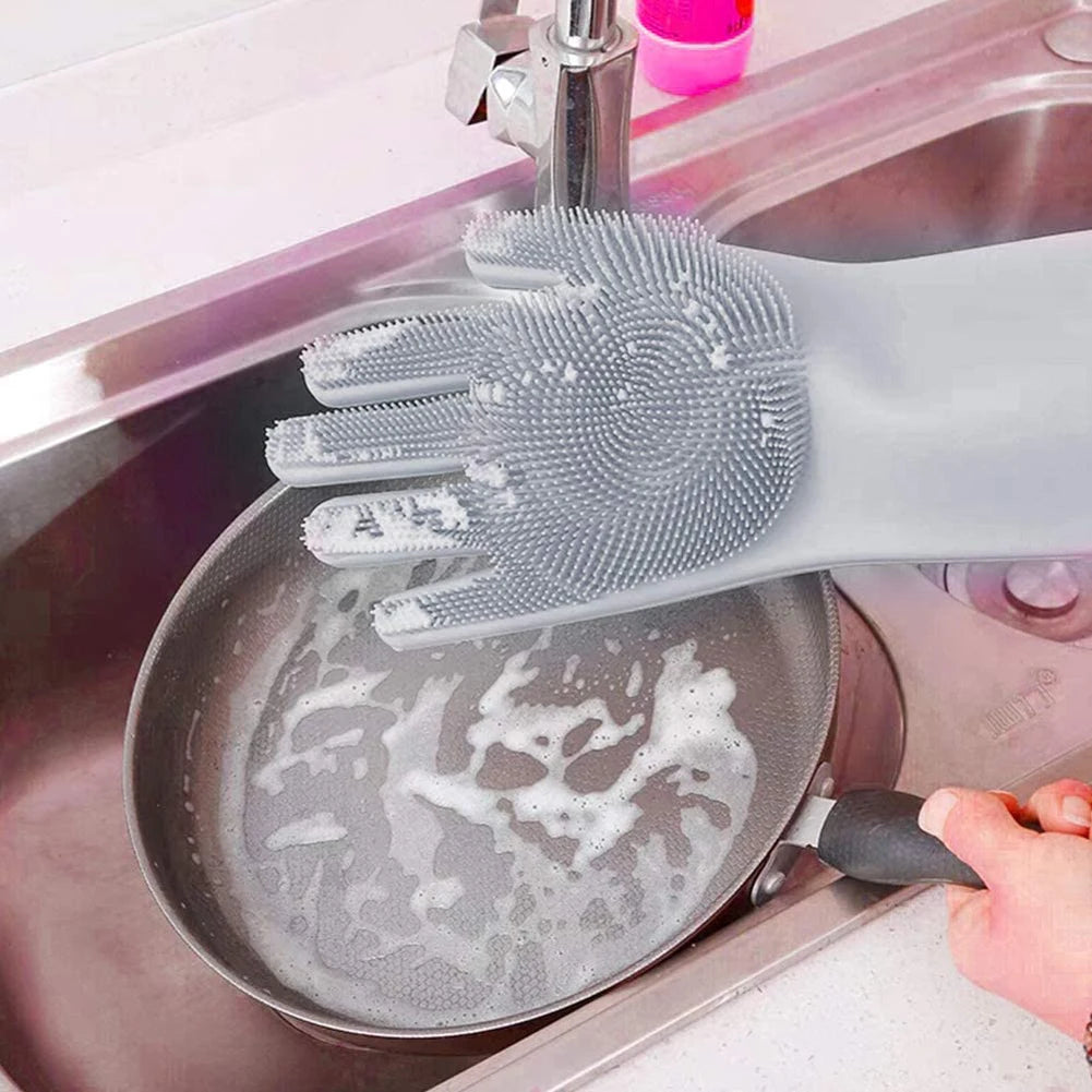 Dishwashing Cleaning Gloves Magic Silicone Rubber