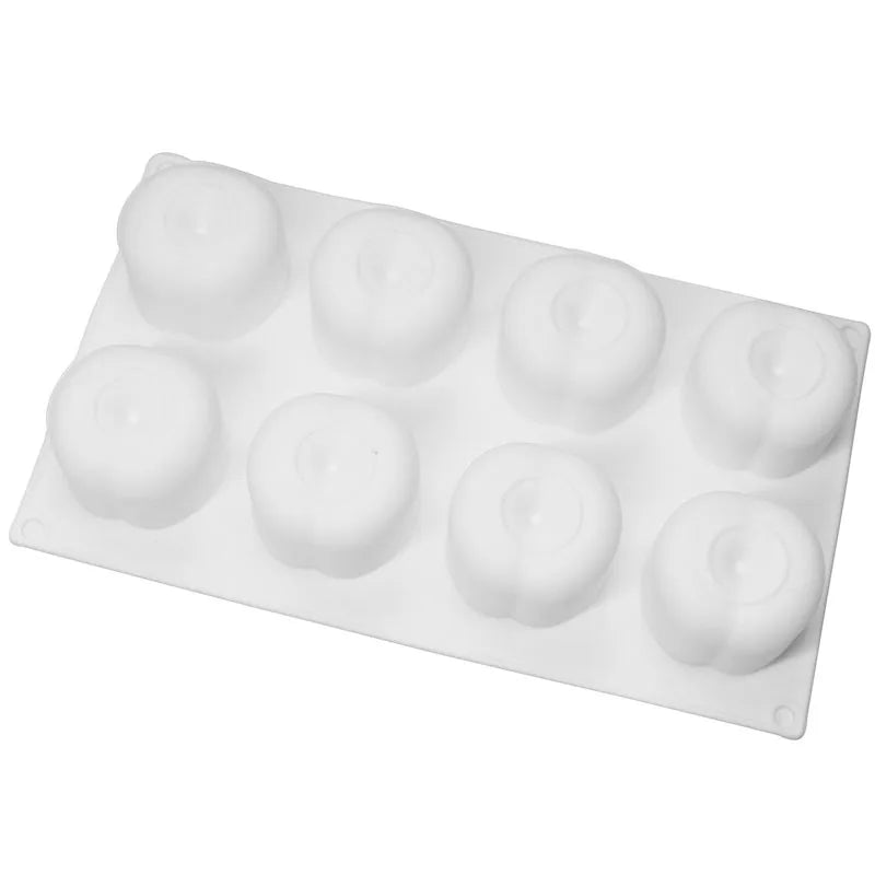 8 Holes 3D Apple Cake Moulds Silicone Mold