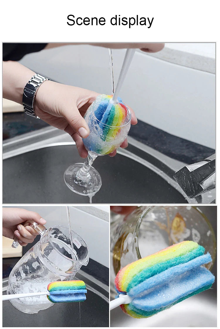 3Pcs Rainbow Sponge Brush