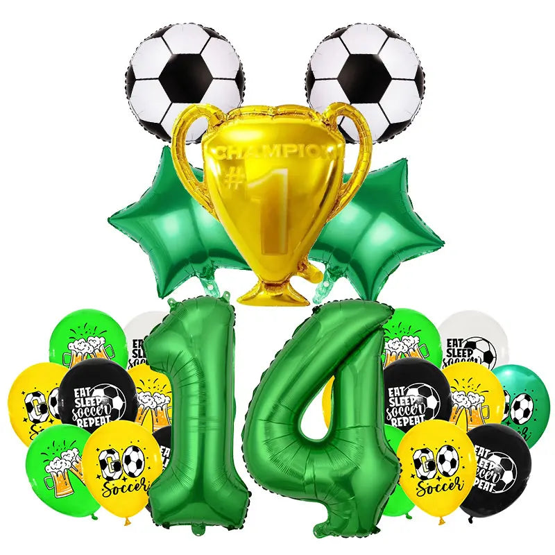 Soccer Football Birthday Decorations Aluminum Film Balloon Tableware Plate Cup Napkins Tablecloth Baby Shower Party Supplies