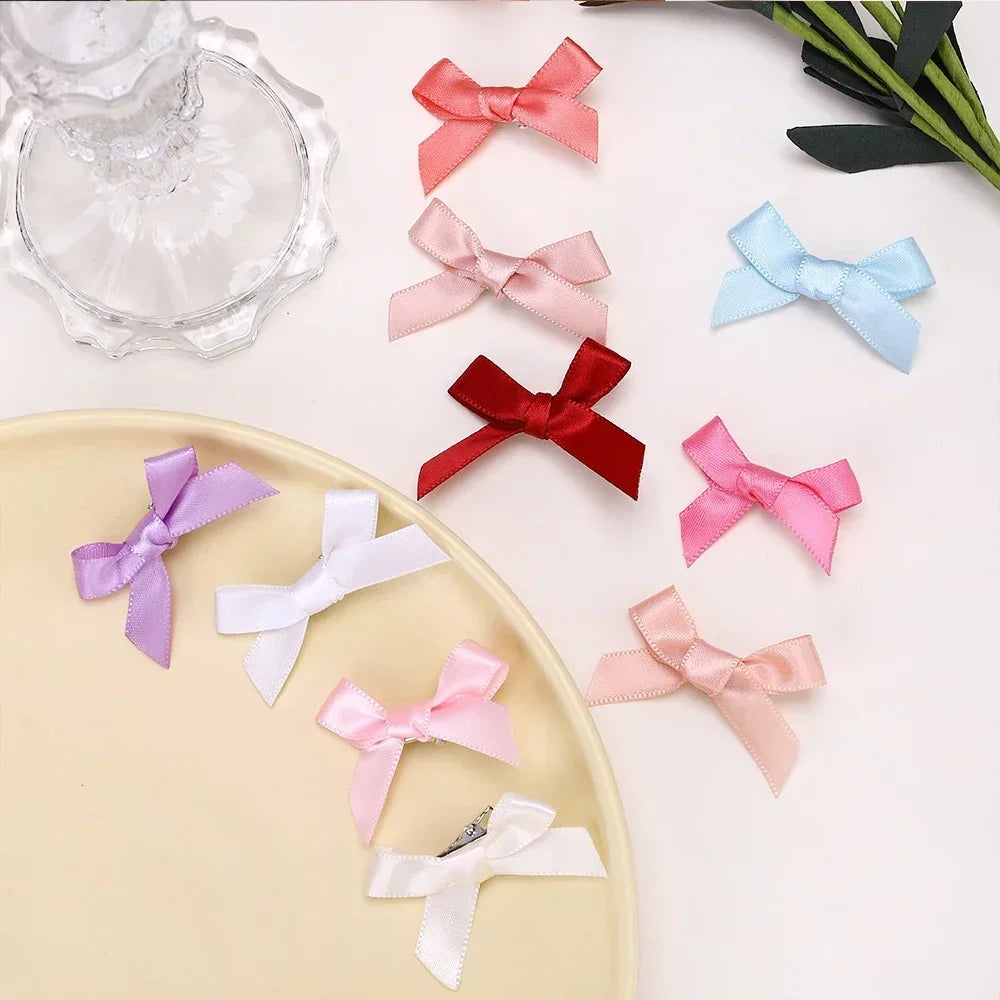 24Pcs Girls Bows Mini Hair Clips  Handmade