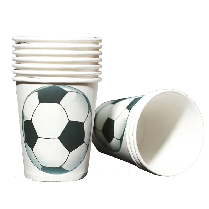 Soccer Football Birthday Decorations Aluminum Film Balloon Tableware Plate Cup Napkins Tablecloth Baby Shower Party Supplies