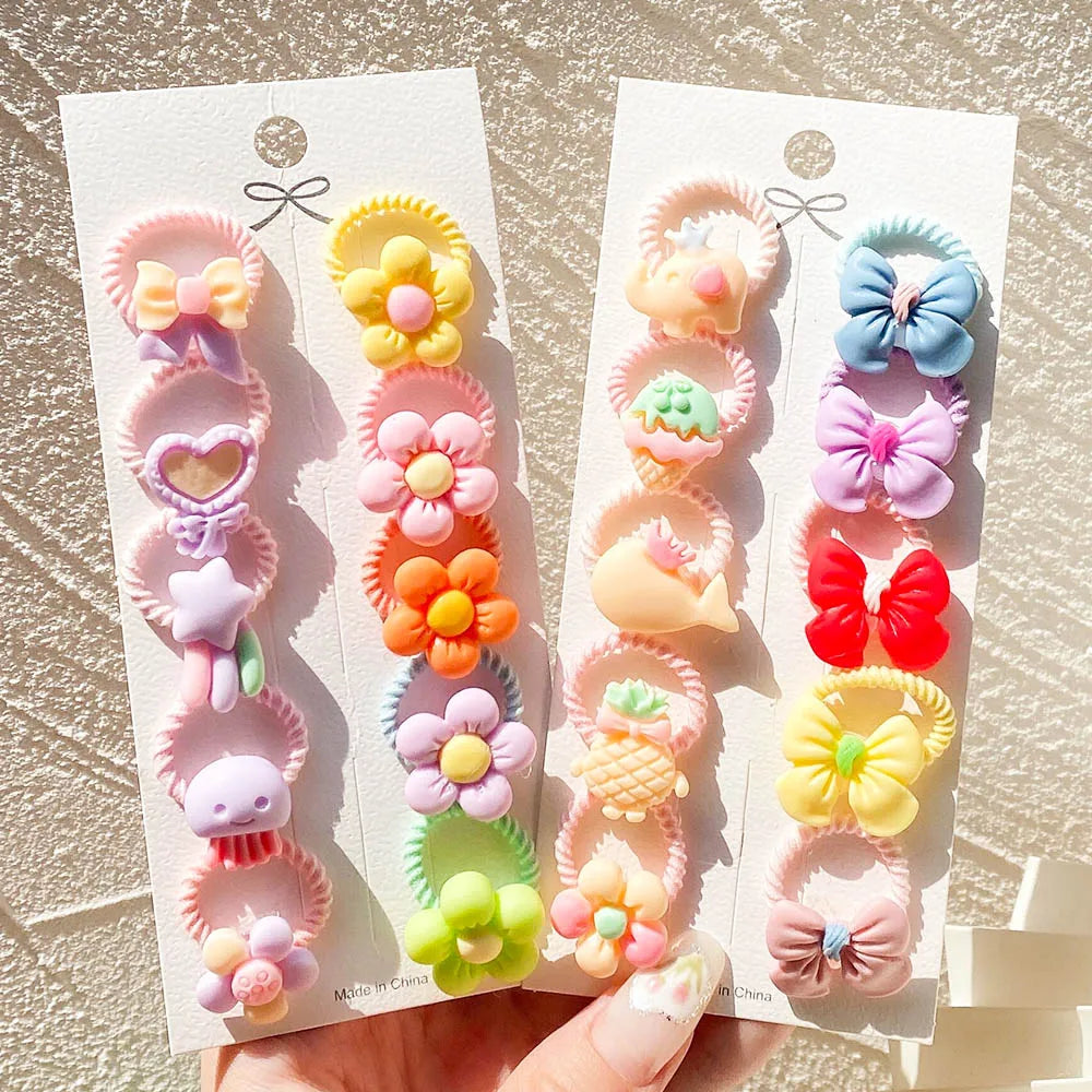 10Pcs Cartoon Hairbands Set for Girl