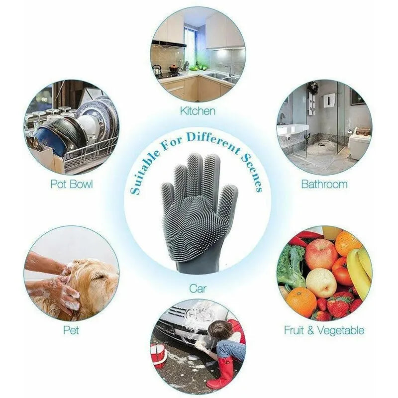 Dishwashing Cleaning Gloves Magic Silicone Rubber