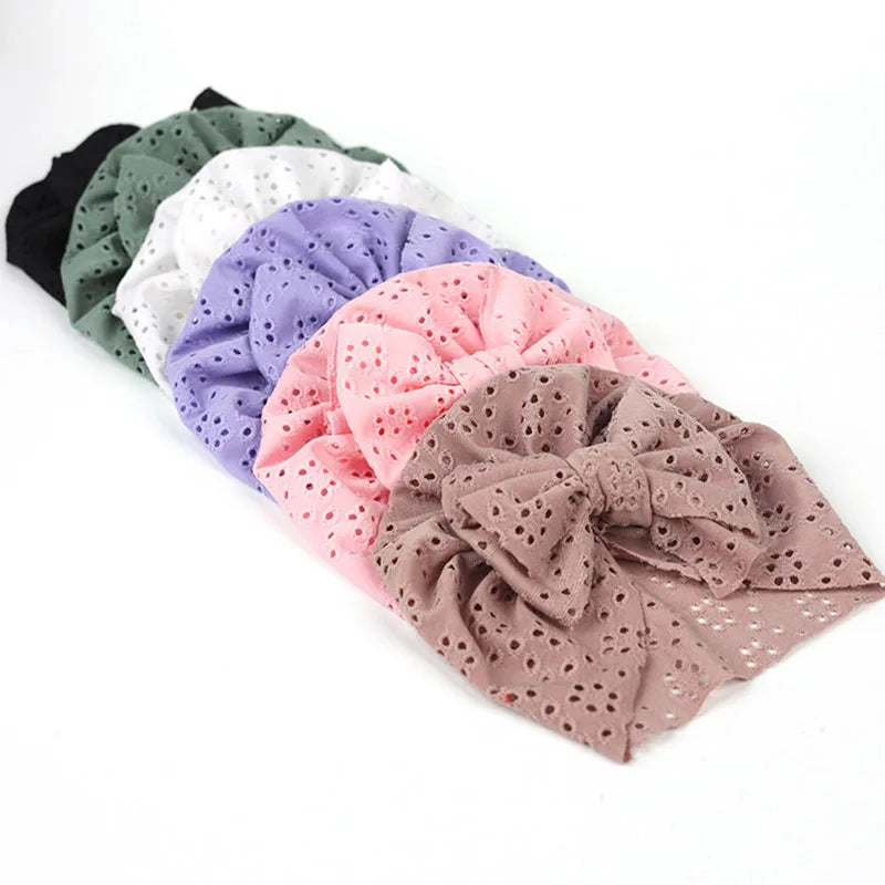 3Pcs Summer Baby Bow Turban Hat Elastic