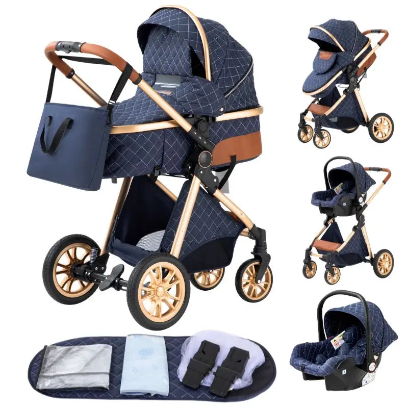 3 in 1 Baby Stroller Easy Folding