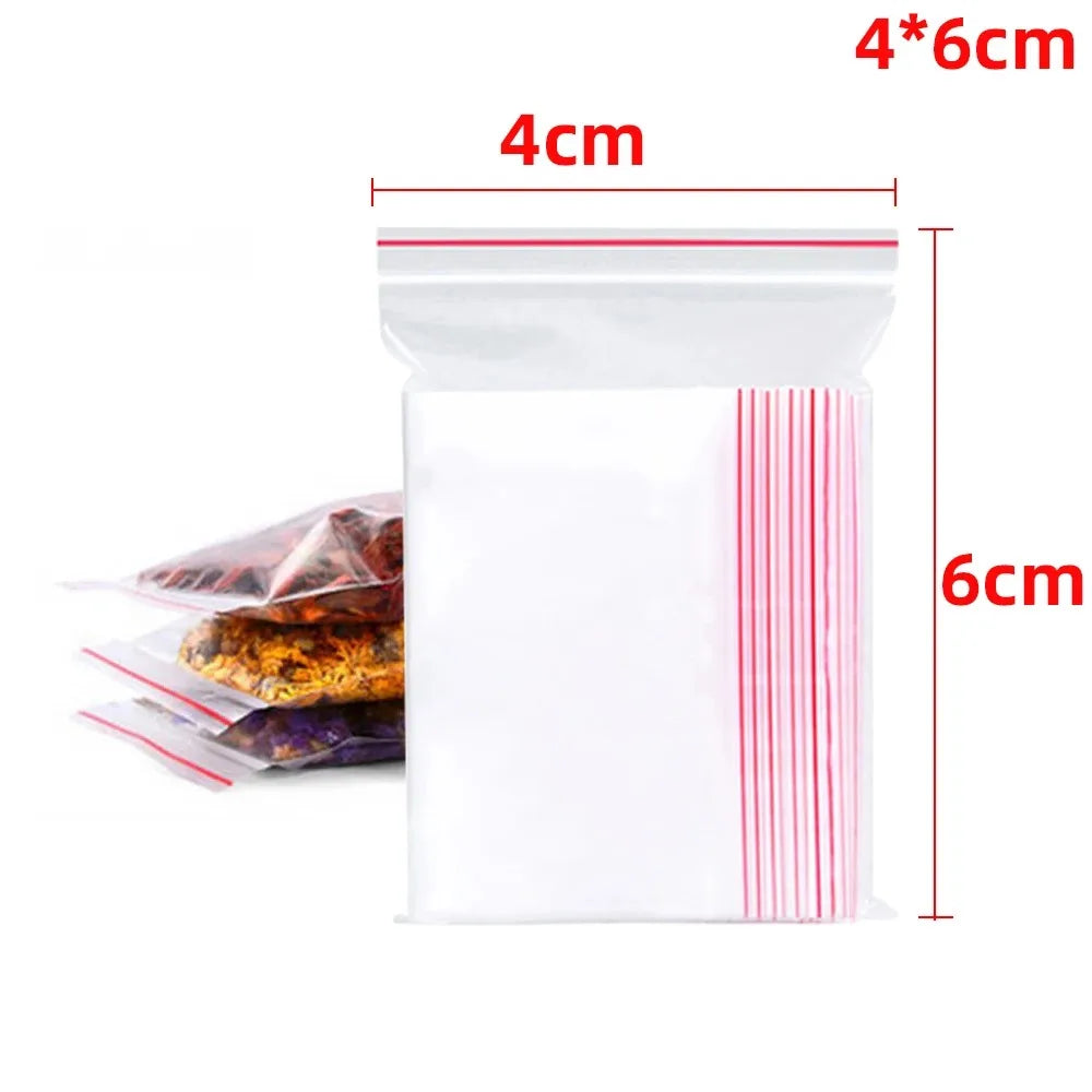 100Pcs Thicken Zipper Self-sealing Bags Plastic