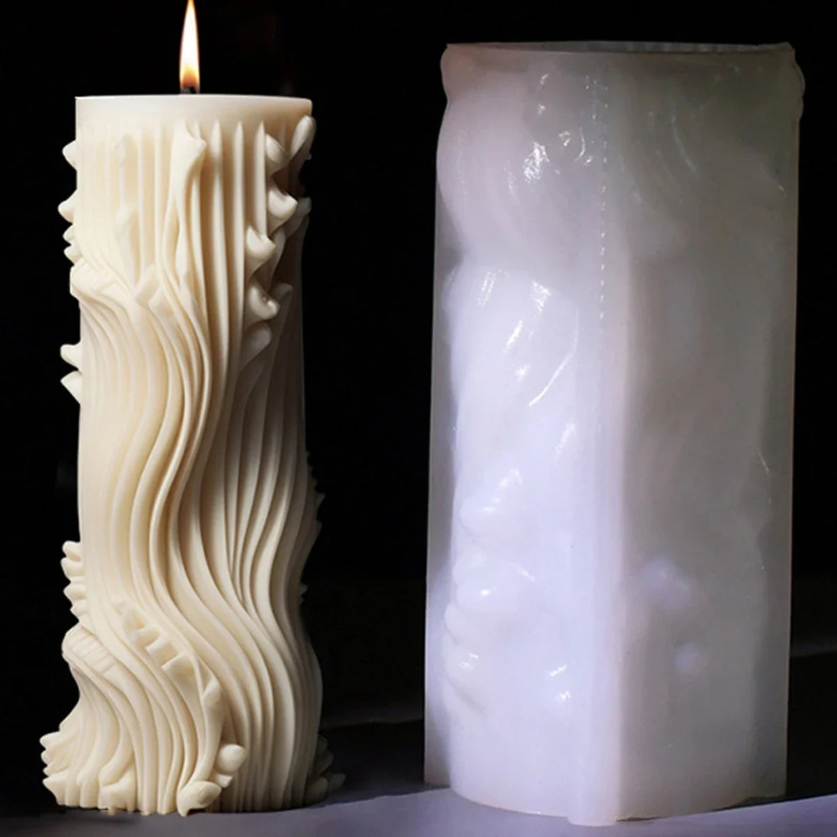 European Cylindrical Aromatherapy Candle Silicone Mold