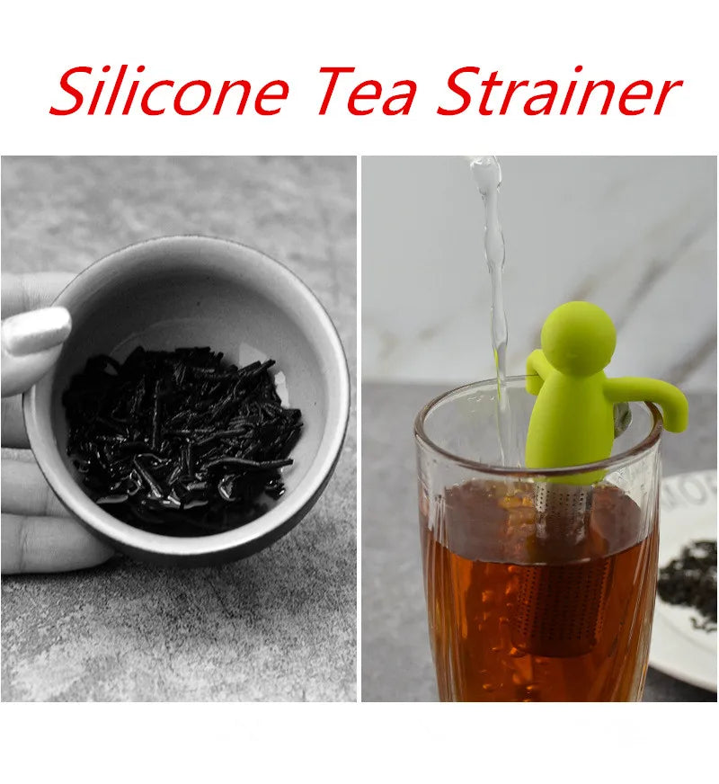 Creative Little Man Shape Silicone Stainless Steel Tea Infuser