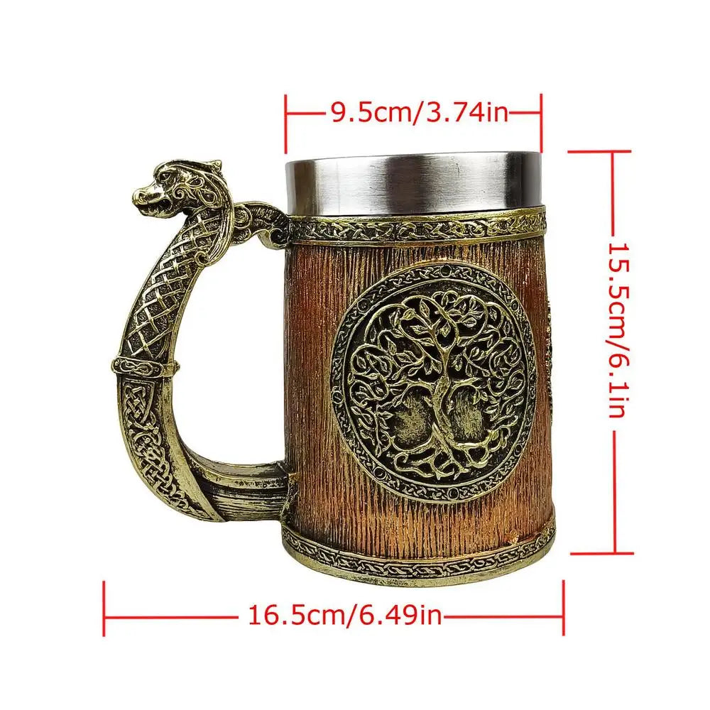 Viking Wood style Beer Mug